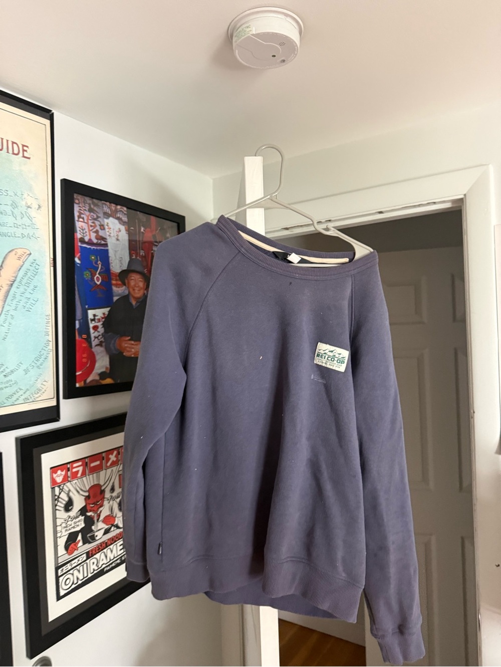 REI Men's Navy Pullover Crew Sweatshirt with Patch